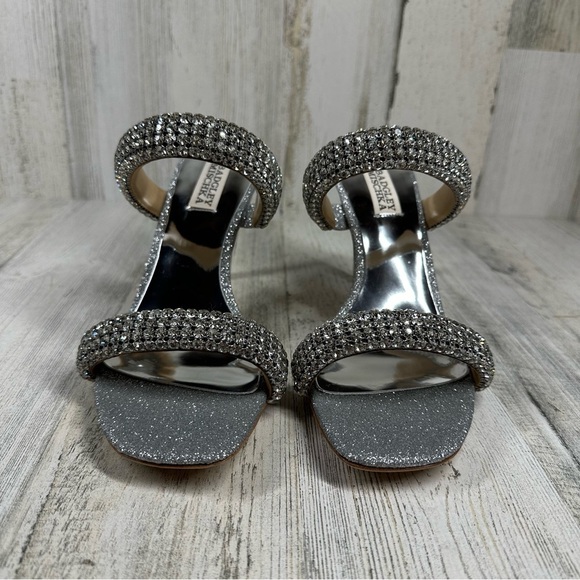 New Badgley Mischka Women's Sade Jeweled Double-Band Stiletto Heeled Sandal #958 - Picture 2 of 11